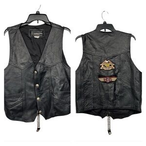 Leather Men vest with Buffalo nickel snaps